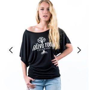Native roots off the shoulder top